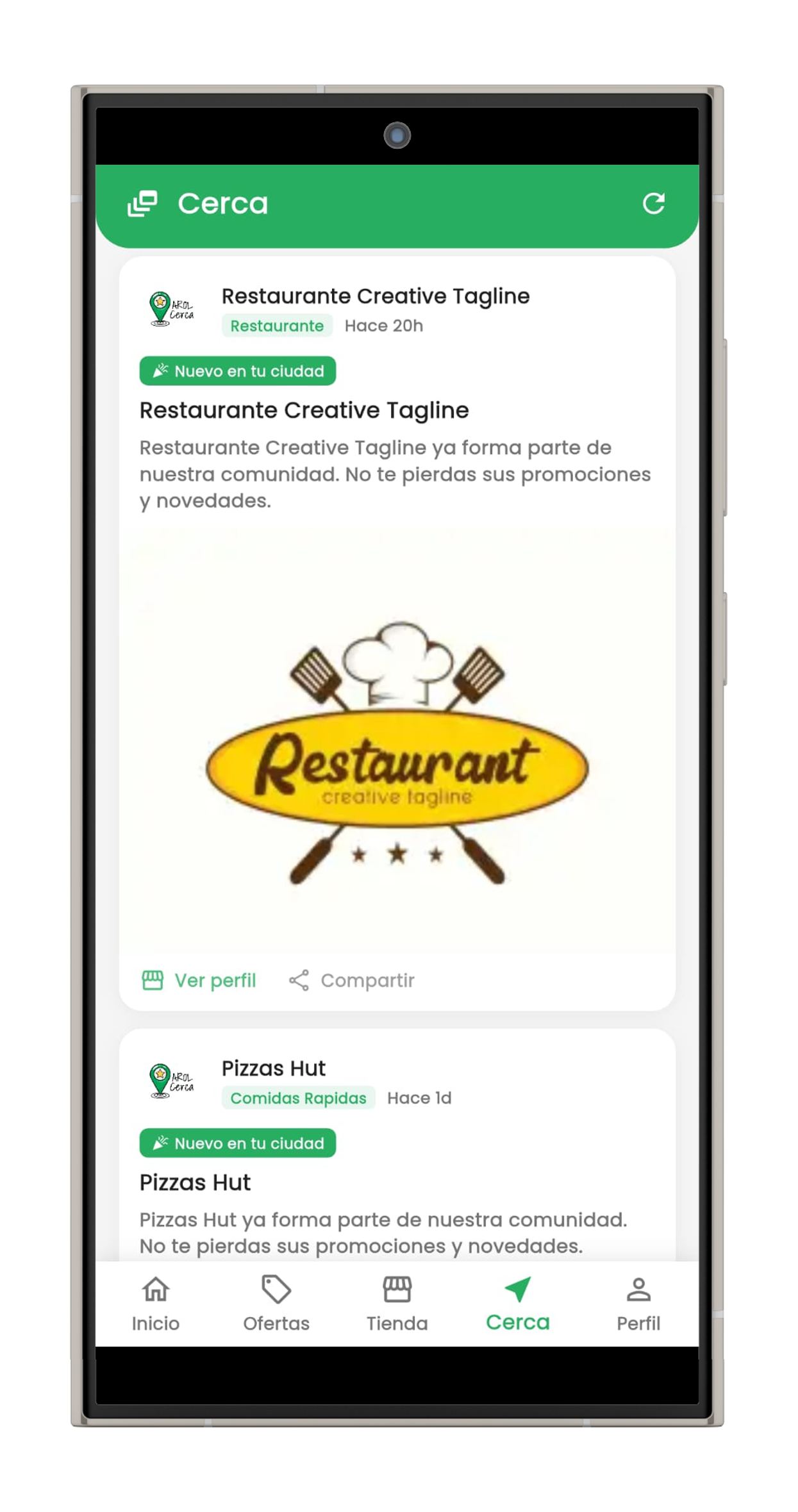 Feed social de Cerca